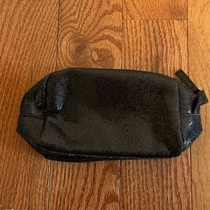 Small black sparkly makeup bag